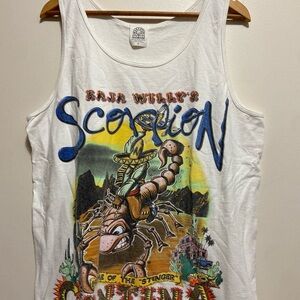 Vintage 1996 White Baja Willy's Scorpion Men’s Tank Top